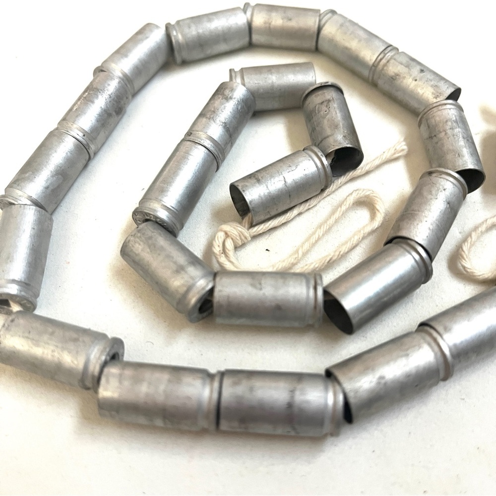 Aluminum Tube Beads - garland or craft/jewelry supply. 25 pieces